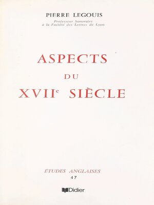 cover image of Aspects du XVIIe siècle